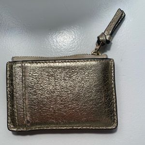 Tory Birch Mini Zip Card Case (Gold Wallet)